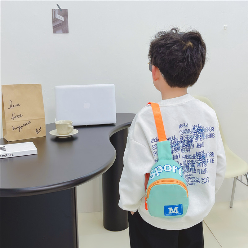 New Children's Chest Bag Wholesale Korean Style M Letter Printing Boy Bag Kindergarten Printable Logo Baby Travel Bag