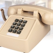仿古电话机按键款经典复古机金属机械铜铃声固定有绳电话机美式