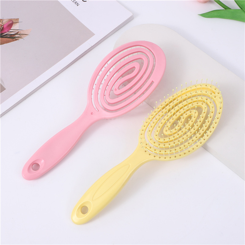 oval hollow tangle teezer new wet and dry plastic hollow comb soft vent comb massage scalp elastic comb