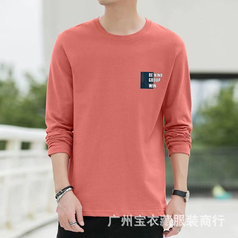 Men's Long-Sleeved T-shirt Trendy Autumn Wear Long-Sleeved Shirt Selling Autumn Long-Sleeved T-shirt Men's Autumn Long-Sleeved Stall Market