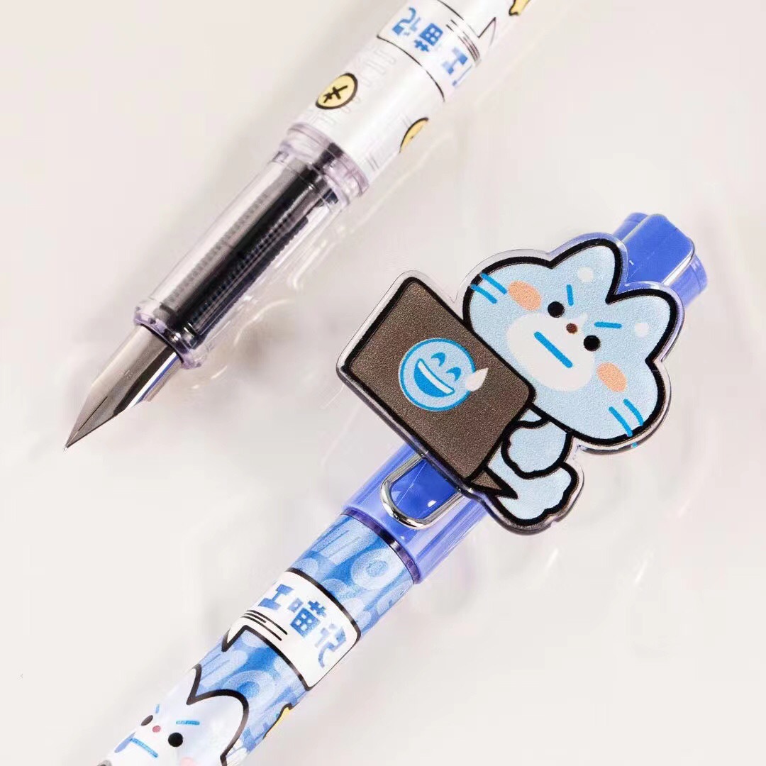 一木林 打工喵可换墨囊钢笔 18个/展示盒 et笔尖 0.5mm黑