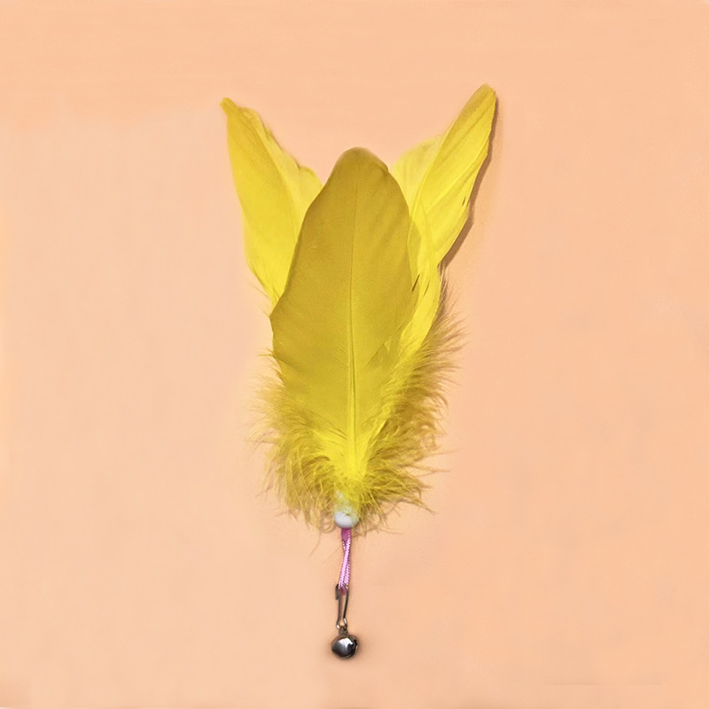 Popular Cat Teaser Replacement Head Big Floating Feather with Bell Replacement Head Pet Cat Toy Cat Teaser Accessories Wholesale