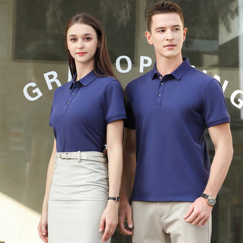 夏季高端polo衫短袖印logo透气企业工装纯色翻领t恤工作服男装