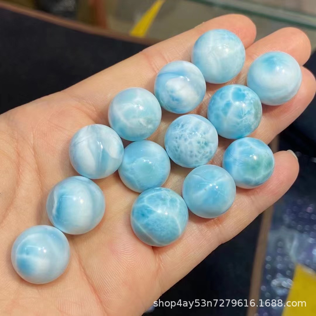 天然海纹石拉利玛单珠纹路妖娆颜色鲜艳diy天然海纹石单珠批发