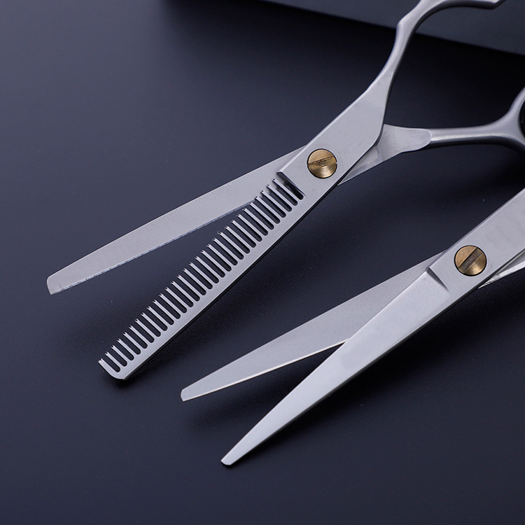 专业磨砂款自磨理发剪刀发廊专用平剪牙剪美发剪刀套装刘海打薄剪