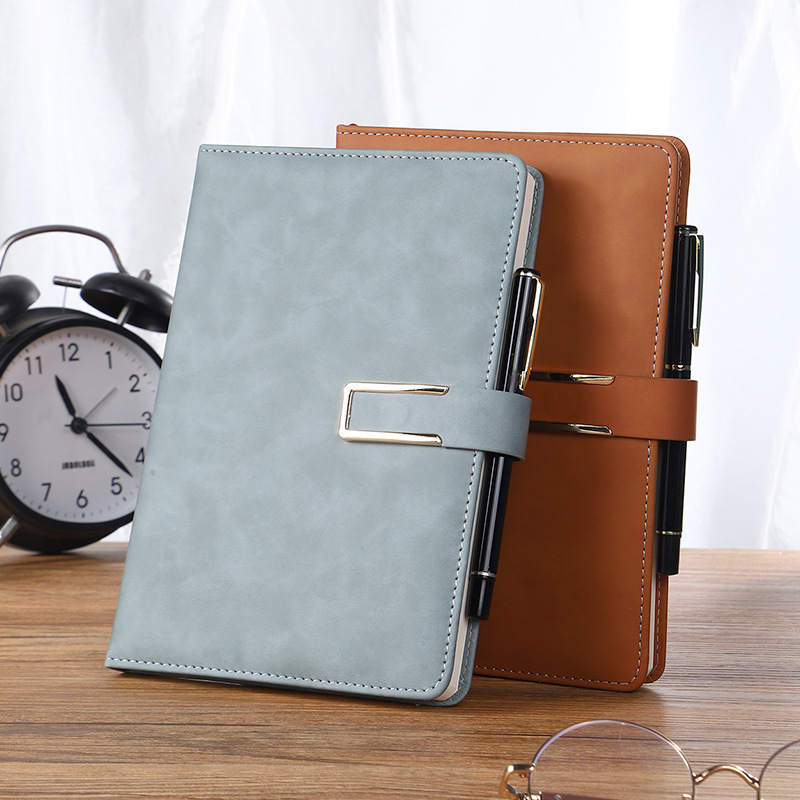u buckle creative simple notebook a5 custom logo magnetic snap office b5 notepad pu business meeting notebook