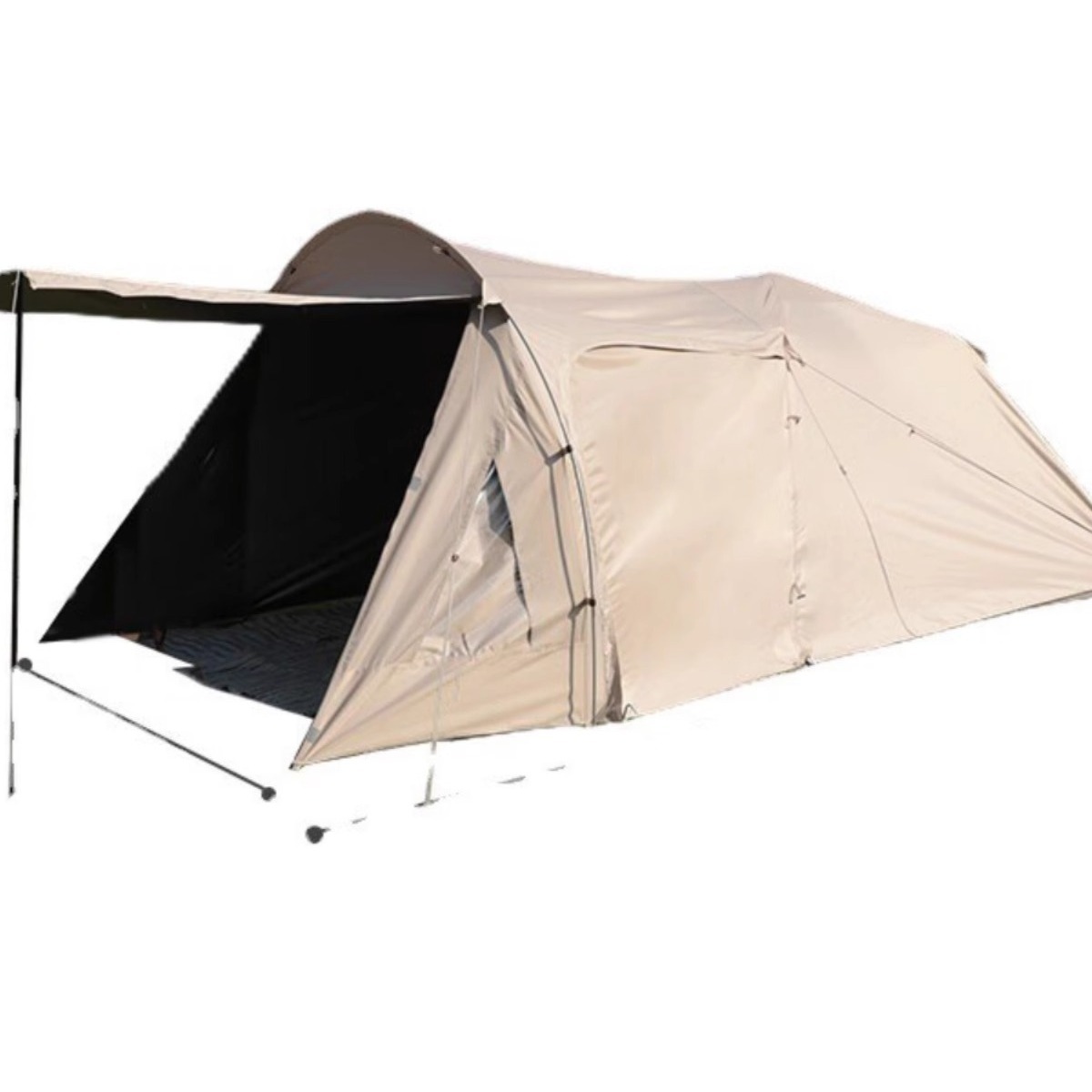 Tunnel Account Outer Tent Camping Supplies Equipment Portable Folding Rain-Proof Thickened Camping Outdoor Two-Bedroom and One Living Room