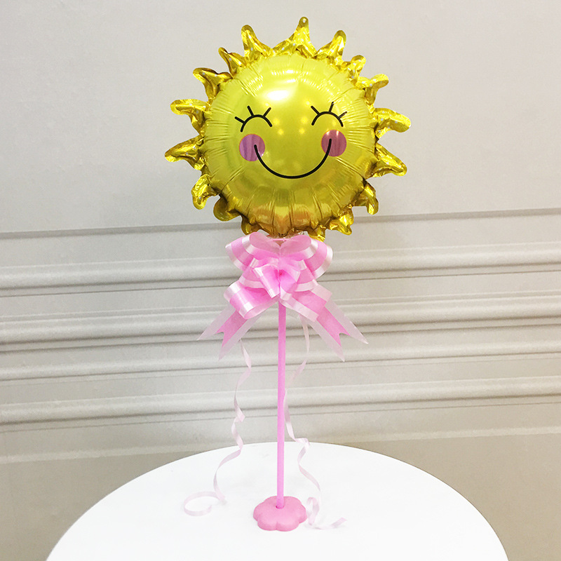 生日宴桌摆气球支架 儿童生日派对桌飘气球 粉蓝色餐桌装饰气球