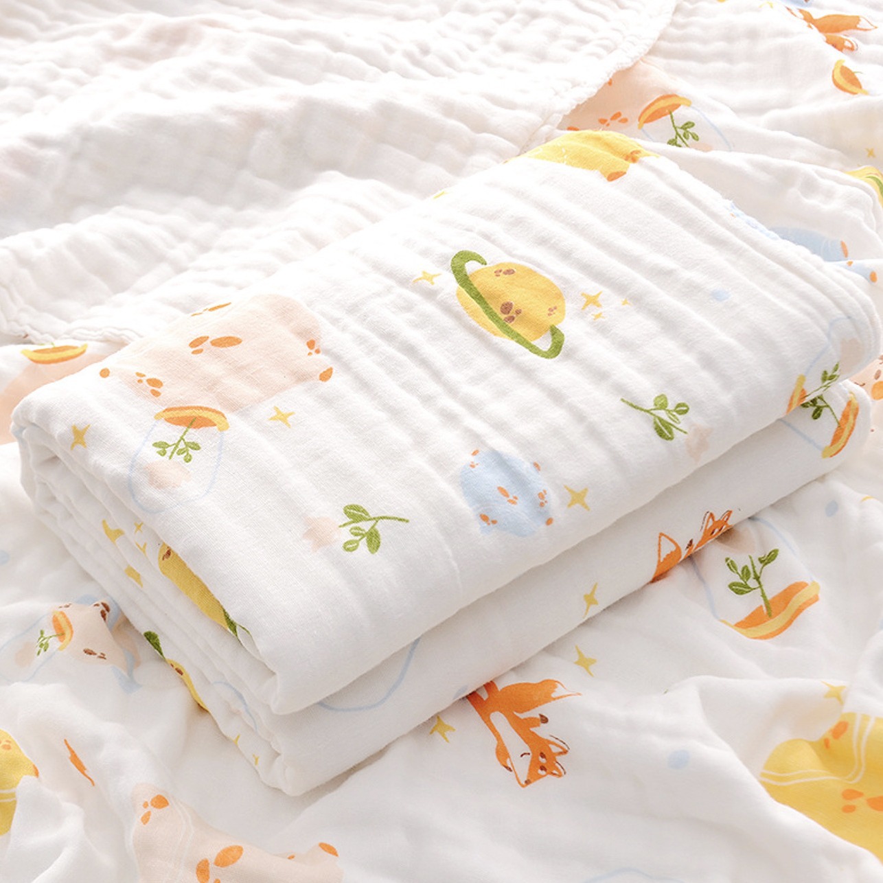 High Density Gauze Baby's Bath Towel Cotton Six Layers Newborn Baby Towel Quilt Newborn Baby Bath Towel Cotton