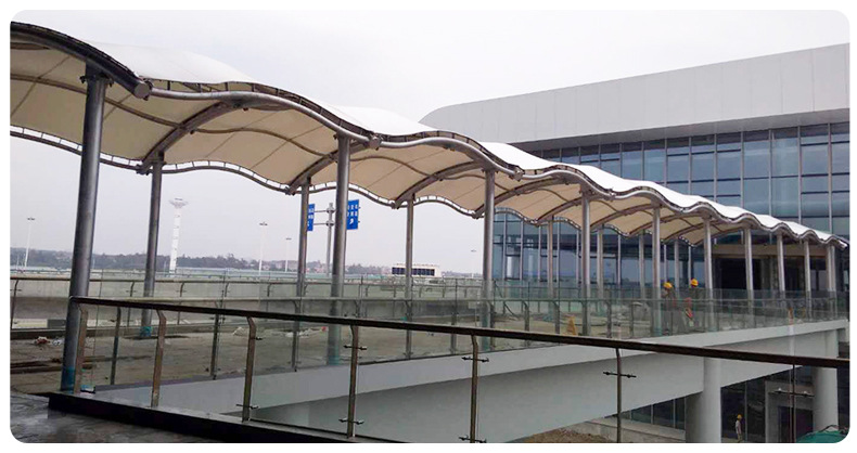 厂家定制安装膜结构商业走廊 膜结构天桥 膜结构走道走廊遮阳篷