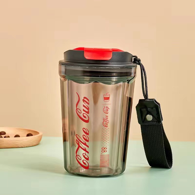 Hot Internet Celebrity Coca-cola High Temperature Resistant Plastic Cup Coffee Cup Ins Style Office Home Milky Tea Cup Water Cup