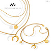 European and American cold ins A small minority design fashion star Moon sunlight Bracelet Necklace suit E147-P690