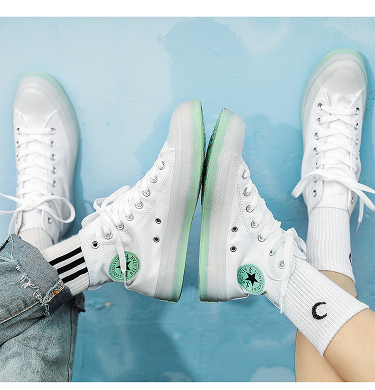 莆田鞋尔匡威莱斯女鞋1970s白绿果冻底小白鞋男鞋高帮帆布鞋情侣