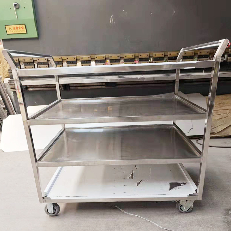 厂家供应不锈钢万向轮推车餐车 酒店餐厅食堂四层推车加工定做
