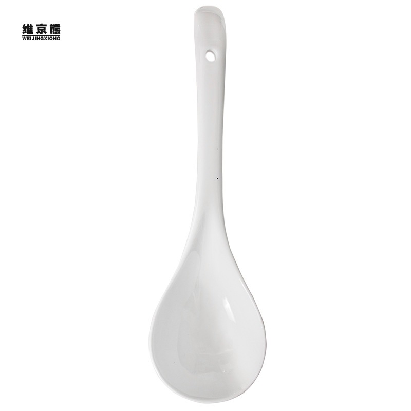 Ceramic Spoon Home Ladle Bone China Two Sizes Soup Dormitory for Scooping up Porridge Meal Spoon Baby Swan Spoon Commercial Spoon