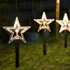 2021 new pattern LED solar energy Lawn Five-pointed star Snowflake christmas tree outdoors led Garden Scenery Ground insertion