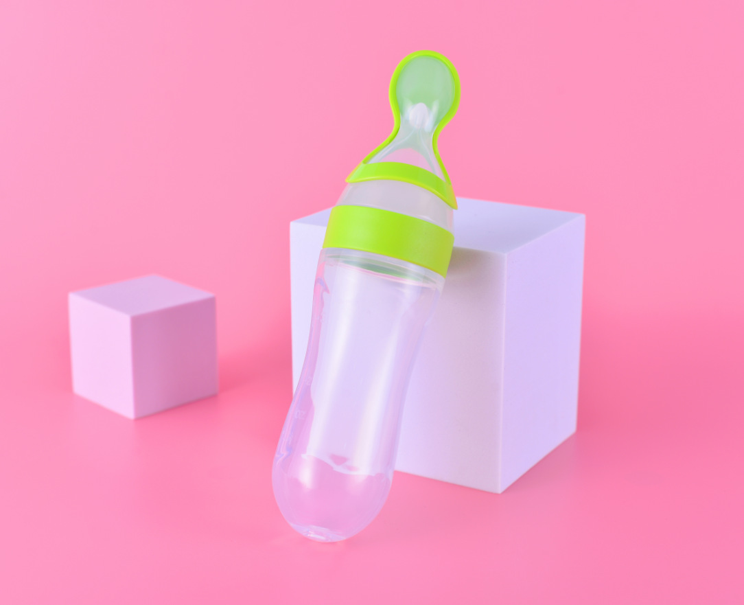 Baby Silicone Rice Paste Spoon Feeding Bottle Squeeze Spoon Baby Spoon Silicone Rice Flour Complementary Food Bottle Rice Paste Bottle Factory Direct Sales