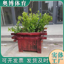 户外防腐木花箱组合 庭院露台种植花盆市政隔断道路木质花箱厂家