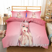 跨境热卖床上用品anime Ahegao3D印花三件套涤纶被套枕套床单批发