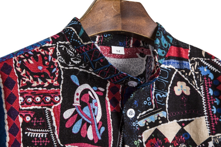 柬埔寨男装老挝泰国服装泰式缅甸服饰东南亚风情装旅游亚麻polo衫