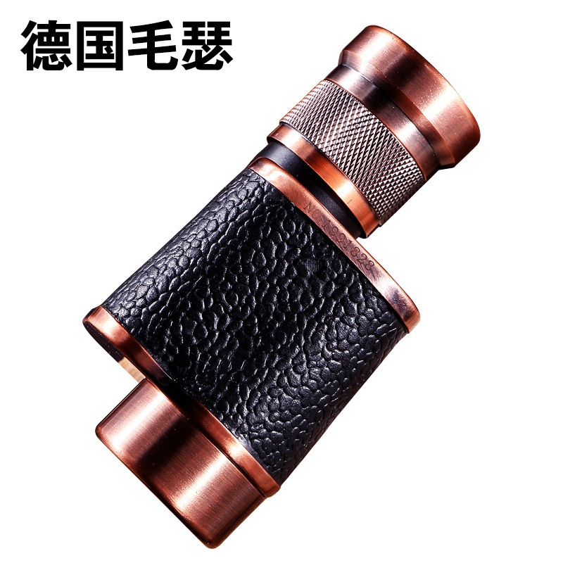 德国金属毛瑟8x24青铜单筒望远镜高倍高清袖珍望远镜微光夜视
