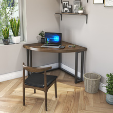 实木转角书桌简约三角电脑台式桌家用拐角写字桌小户型墙角小桌子