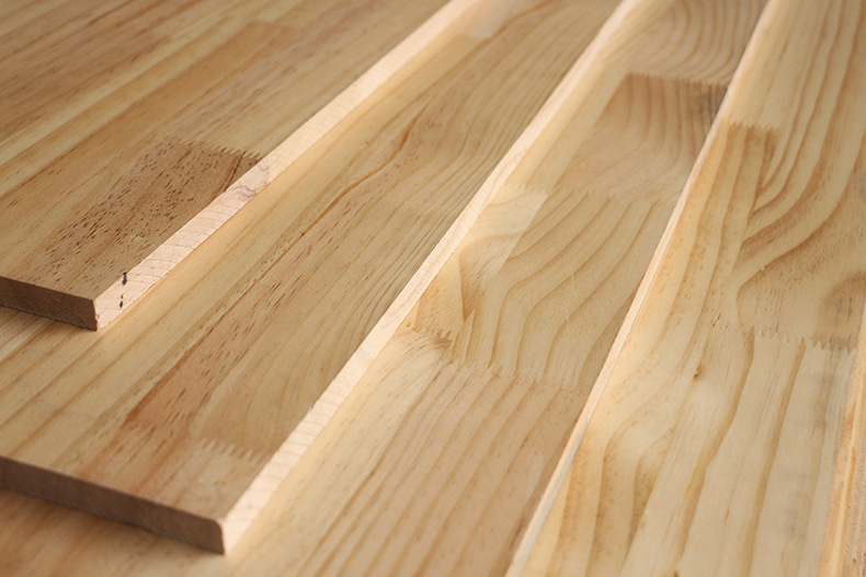 厂家大量供应优质辐射松双面有节直拼松木实木板定做免漆uv板12mm