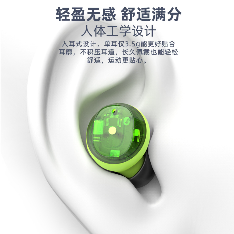 E-Commerce Hot-Selling Product H20 TWS Wireless Bluetooth Headset Ultra-Long Life Battery Transparent Case Wireless Binaural Bluetooth Headset