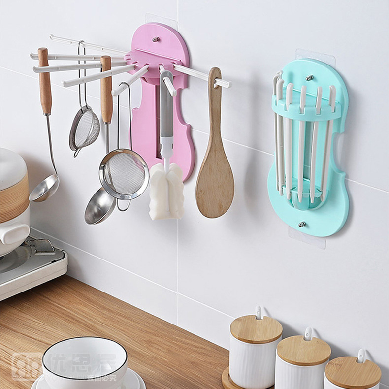 Factory Wholesale Punch-Free Seven-in-One Pull-out Rack No Trace Stickers Wall-Mounted Multi-Functional Retractable Rack