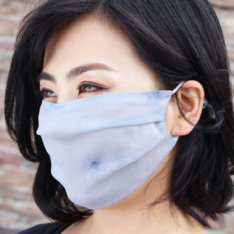 桑蚕丝女士口罩薄防晒全脸真丝面罩透气防尘加大号骑行中国风