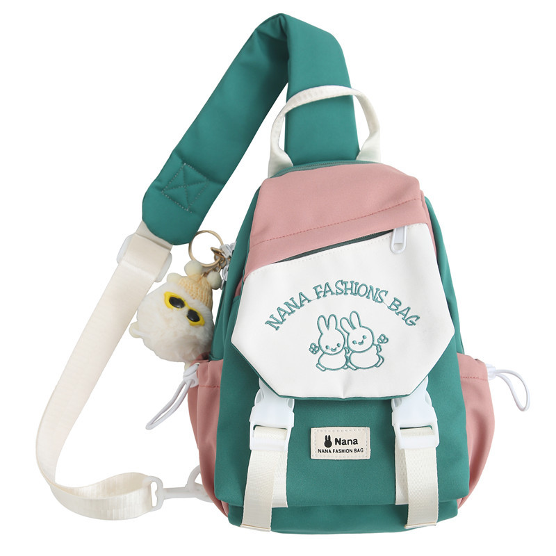 Chest Bag Trendy College Student Women Harajuku Simple Shoulder Messenger Bag Small Backpack