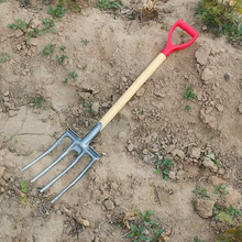 翻地松土神器农用工具四齿钢叉人工省力开荒翻土挖葱挖蒜起粪叉子