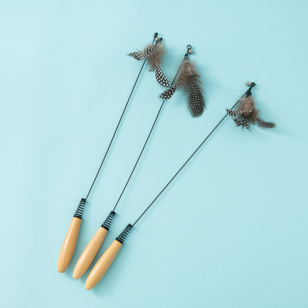 cfa赛级木柄弹簧逗猫棒猫咪互动自嗨解闷玩具可替换羽毛耐用-阿里巴巴