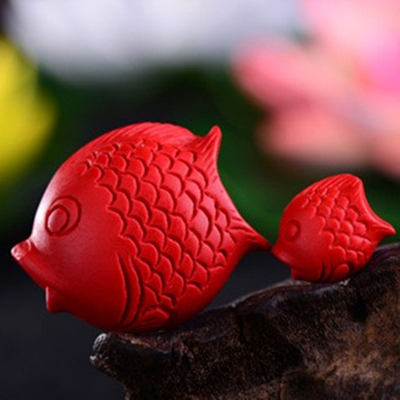 新款朱砂鱼挂件背云朱砂连年有余胖墩鱼吊坠手串菩提子diy配件