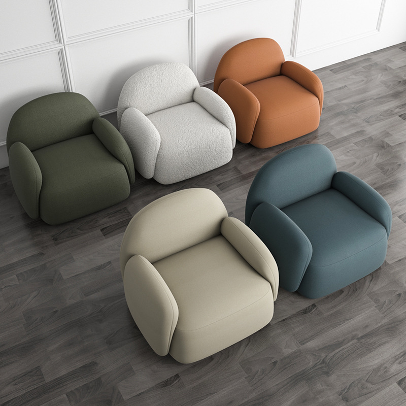北欧单人懒人小沙发轻奢客厅阳台网红款卧室休闲椅子极简科技布艺