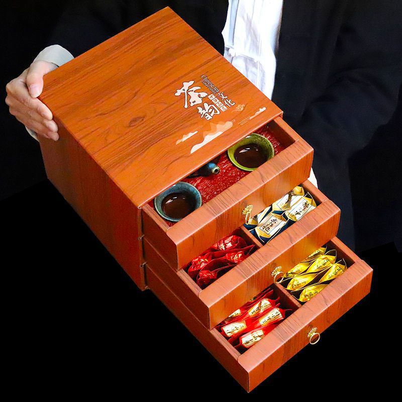 送茶具铁观音茶叶大红袍金骏眉正山小种红茶礼盒装年货送礼包