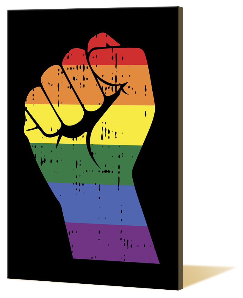 跨境代发 亚马逊 彩色拳头创意客厅图片油画喷绘装饰画帆布画