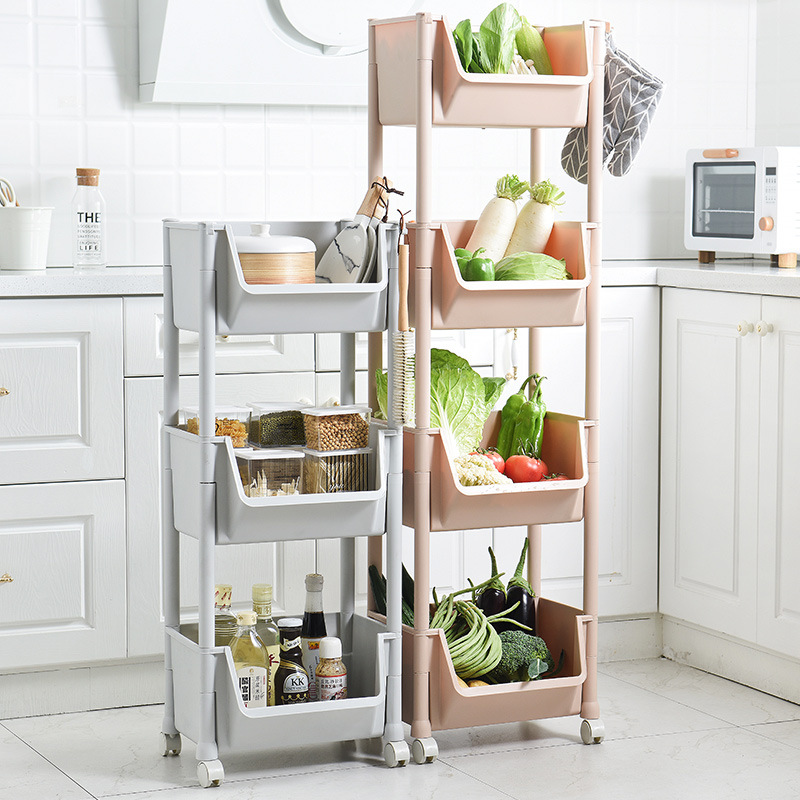 装菜的收纳架蔬菜蓝置物架厨房收纳筐落地式多层塑料家用大全菜架