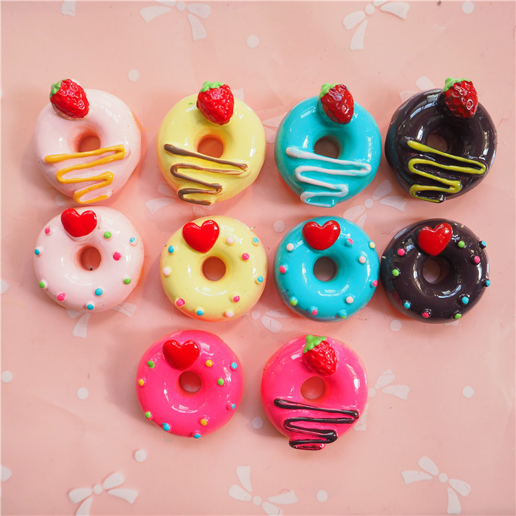 甜甜圈食玩仿真树脂甜甜圈饰品配件 diy娃娃屋玩具文具饰品配件