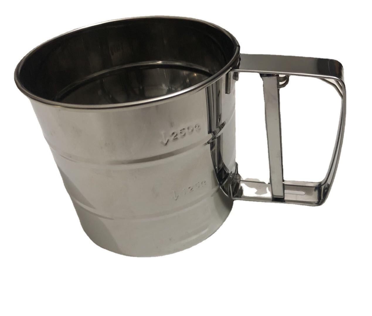 不锈钢手持面粉筛 烘焙工具 不粘粉筛 杯式半自动粉筛