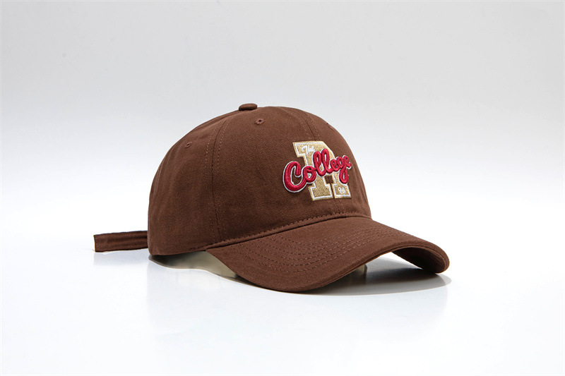 凌奇2024新款字母弯檐帽子休闲女软顶休闲棒球帽街头鸭舌帽潮男