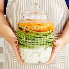 泡菜坛子玻璃家用加厚透明带盖大号食品腌菜咸菜密封收纳储物罐