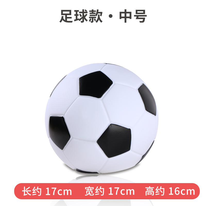 Vinyl Drop-Resistant Hand-Painted Football Coin Bank Creative Gift for Boys Savings Bank Basketball Desktop Study