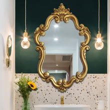 JG欧式壁挂镜防水浴室镜洗手间镜梳妆镜装饰镜卫浴镜玄关卫生间镜