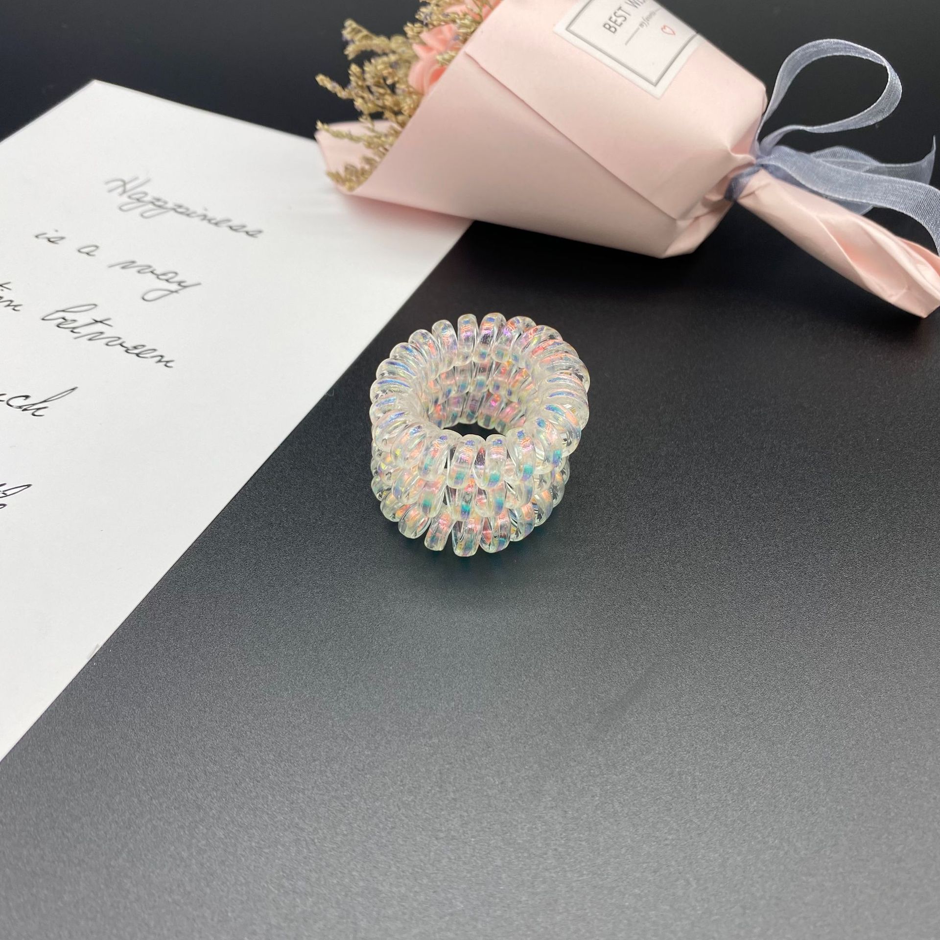 磨砂人鱼姬发圈电话线圈透明网红头绳扎头发皮筋手链镭射简头饰