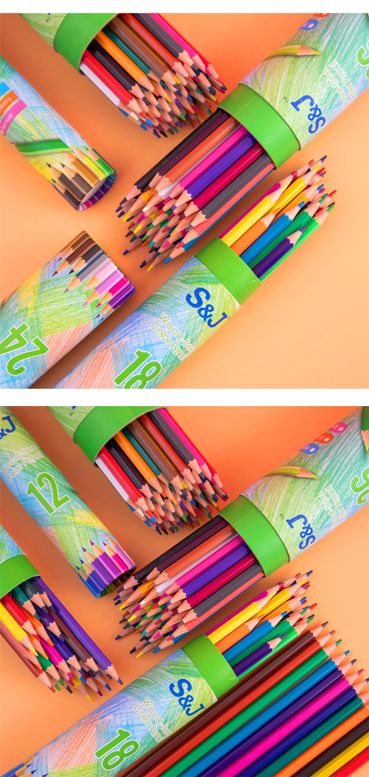 12色彩色铅笔48色油性彩笔 学生幼儿园画画24/36色彩铅笔批发