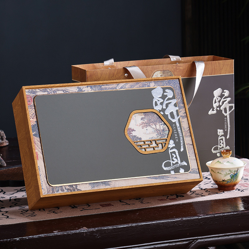 高档普洱茶饼盒收纳盒福鼎白茶礼盒空盒通用357克茶饼包装盒批发