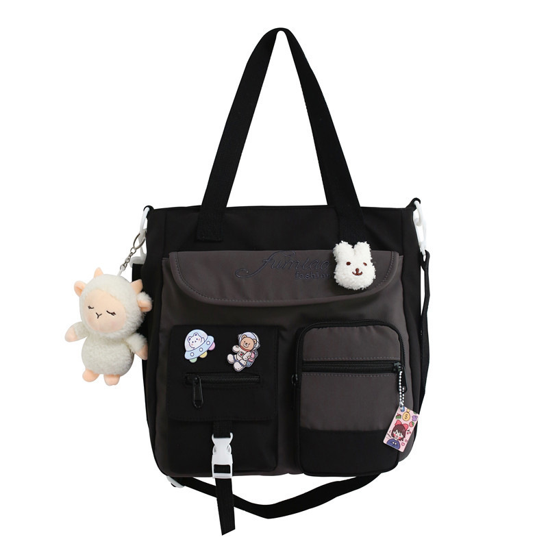 Large Capacity Student Tuition Bag Hand Carry Book Bags Elementary School Students' Handbag Junior High School Students Canvas Bag Tuition Bag Girl's