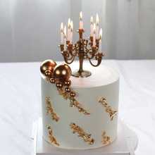 欧式复古风蜡烛烛台蛋糕装饰生日派对摆件甜品台布置摆设烘焙配件