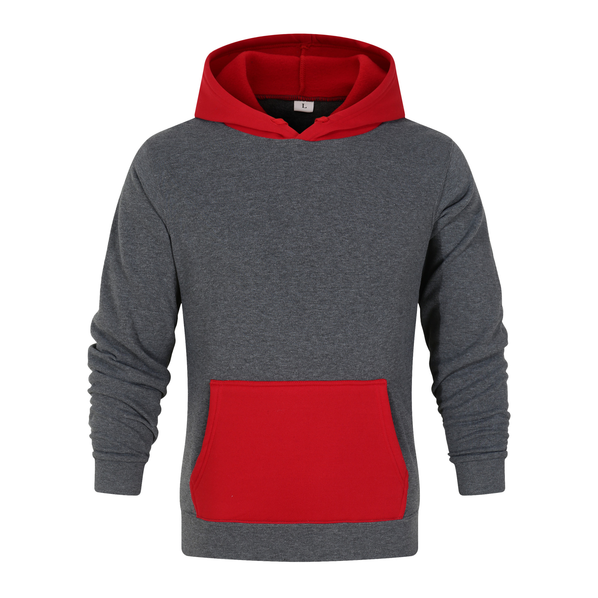 Cross-Border Men's and Women's Sports Sweater Autumn and Winter Fleece Loose plus Size Couple Wear Casual Hoodie Contrast Color Pullover